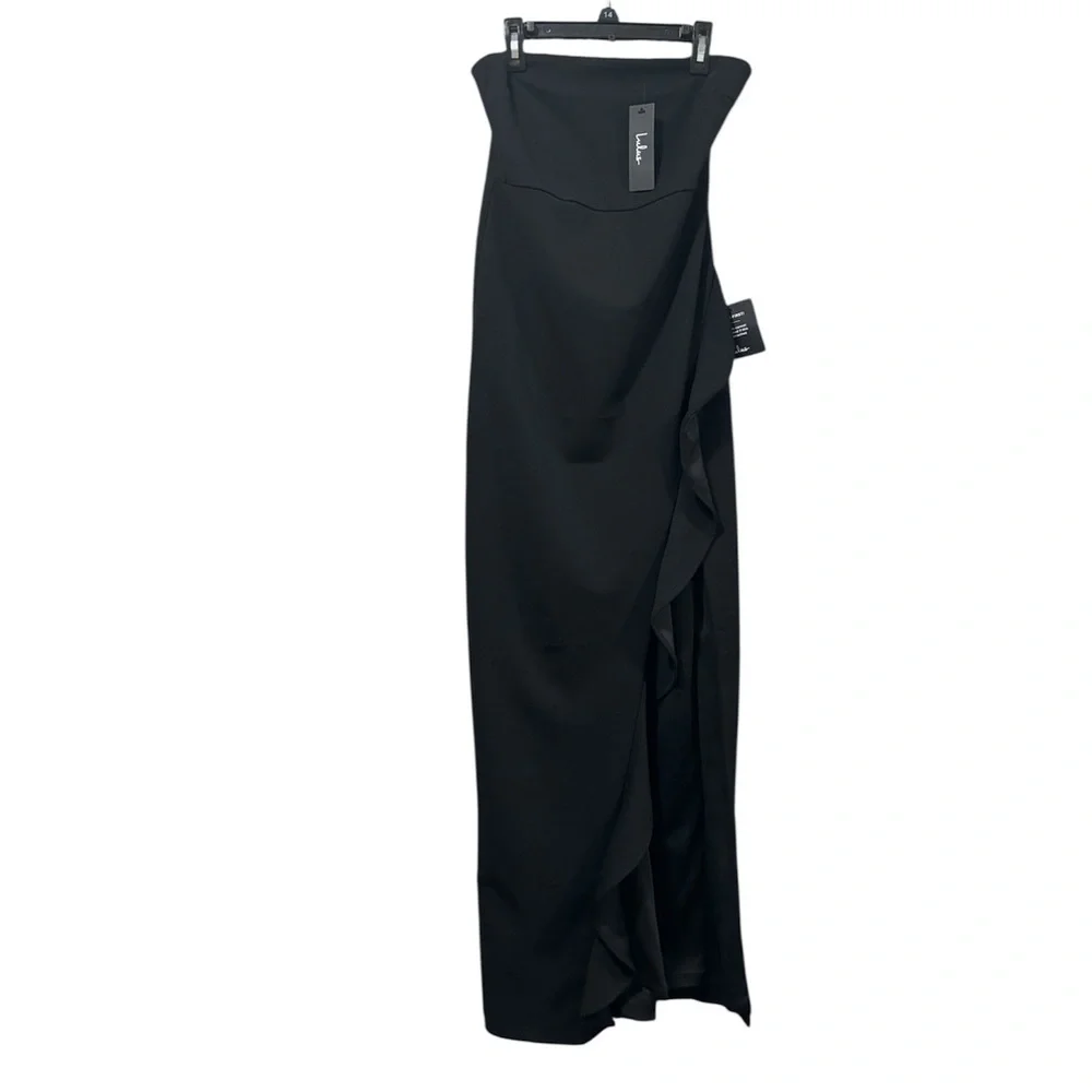 Lulu‘s after hours black ruffle maxi dress size small - Picture 2 of 8